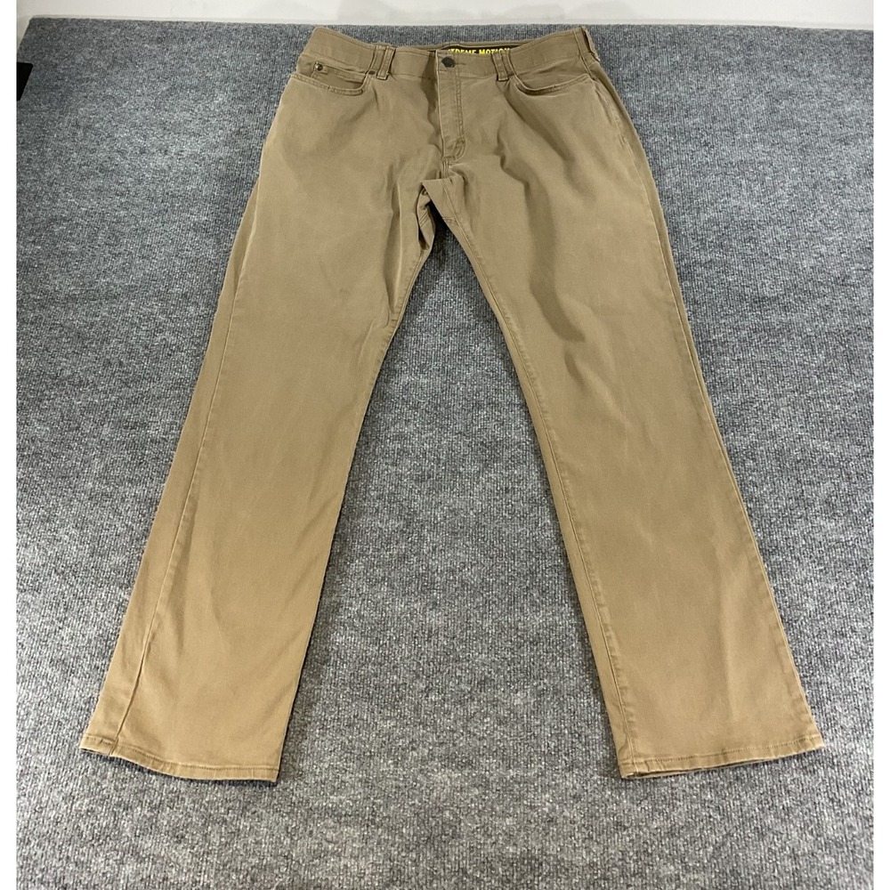 Lee Extreme Motion Mens 36x32 Straight Fit Tapered Leg Khaki Stretch Jeans Pants